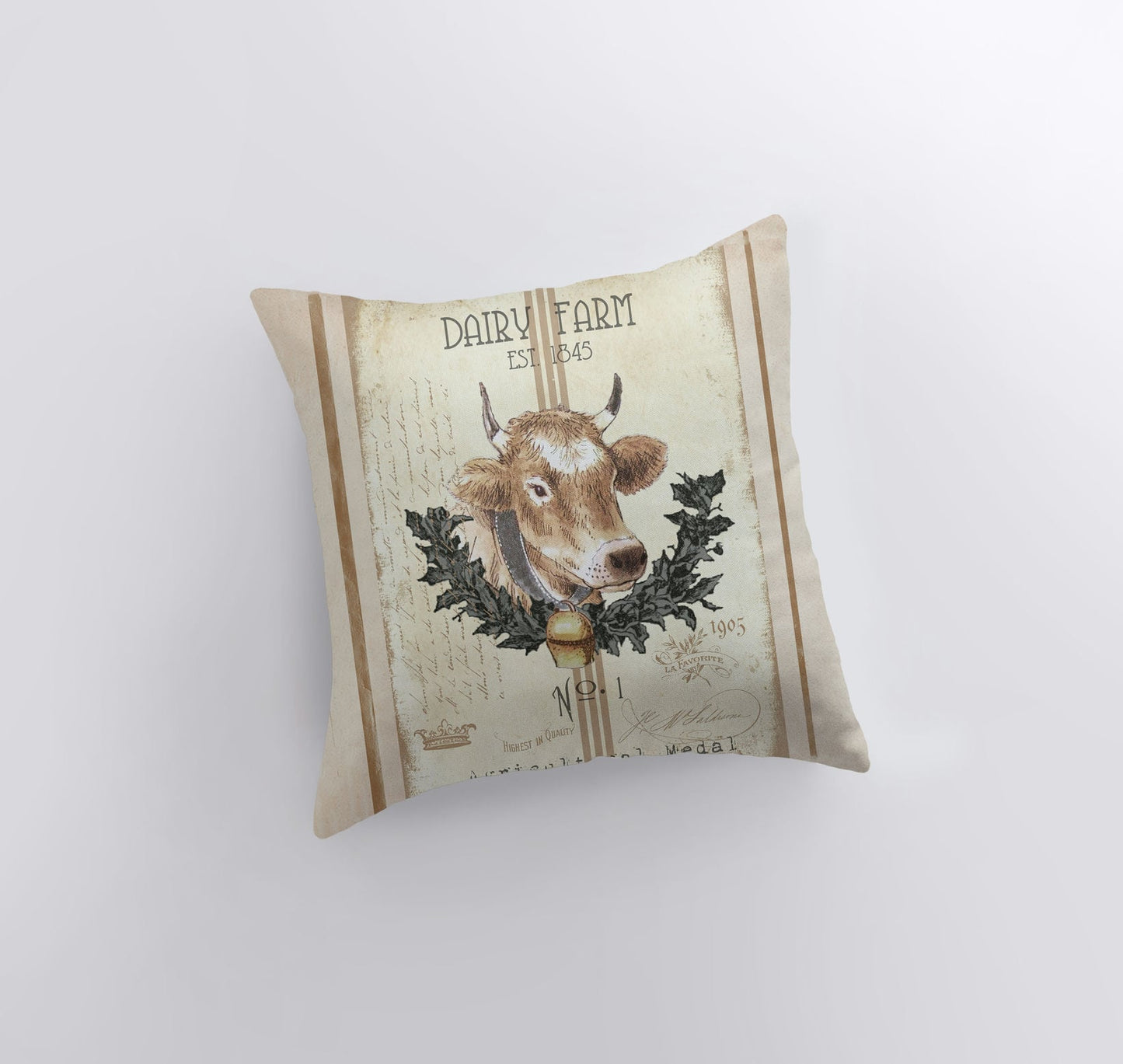 Dairy Farm Cow Vintage Pillow Cover | Farmhouse Decor | Home Décor |