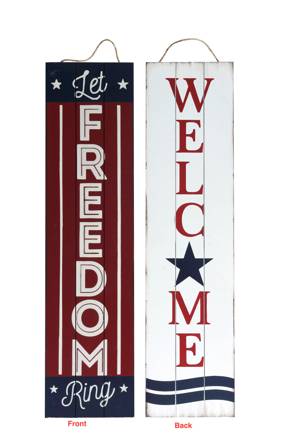 TX USA Corporation Reversible 2 Sided Wood Patriotic Porch Sign -