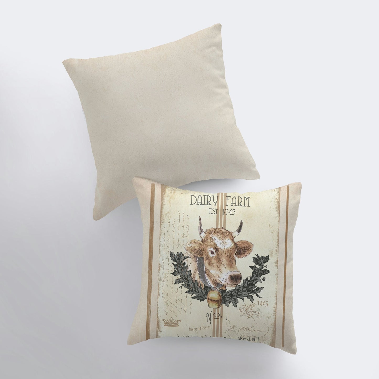 Dairy Farm Cow Vintage Pillow Cover | Farmhouse Decor | Home Décor |