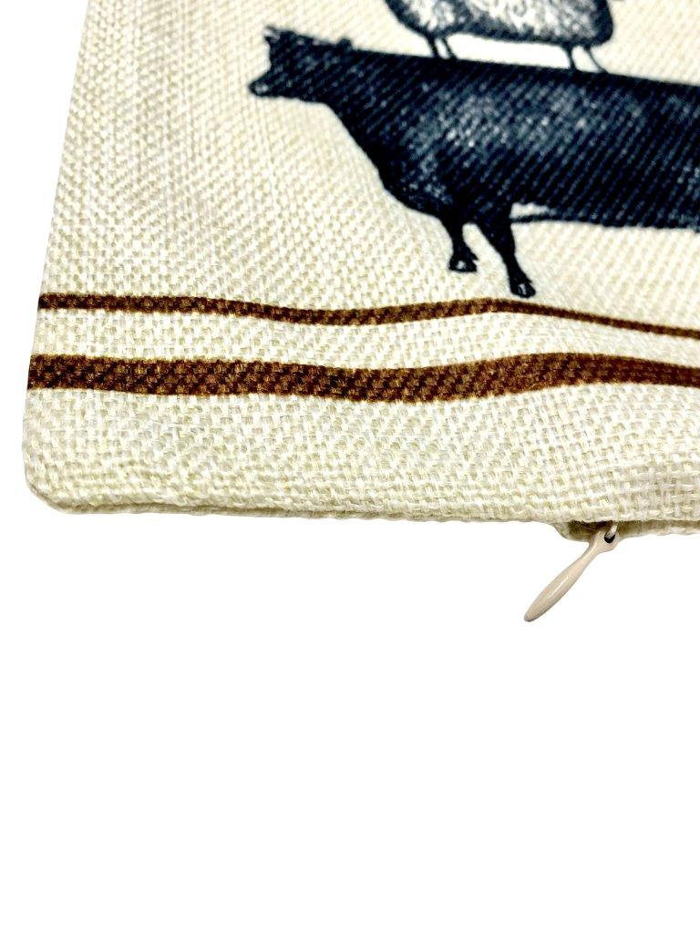 Farmhouse Stacked Animals | Pillow Cover | 18 x 12 | Primitive Decor |